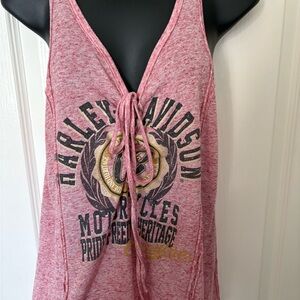 Harley-Davidson Pink Lace-Up Tank Top